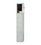 W962-CNS Elite Four Door Coin Return Locker with Sloping Top Grey