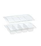 Image of CH935 Polypropylene 1/1 Gastronorm 4 Compartment Food Box 100mm with Lid