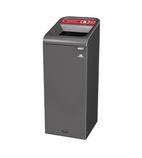 CX963 Configure Recycling Bin with Plastic Recycling Label Red 57Ltr