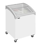 NIC101SCEB /IRL 130 Ltr White Display Chest Freezer With Curved Glass Lid