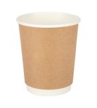 GP436 Coffee Cups Double Wall Kraft 225ml / 8oz (Pack of 25)