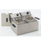 FD80D 2 x 8 Ltr Electric Countertop Twin Tank Fryer (2 x Baskets)
