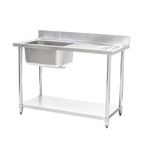 Image of HEF721 1000w x 600d mm Stainless Steel Single Sink With Right Hand Drainer