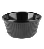 Kristallon DM164 Melamine Fluted Ramekins Black 76mm (Pack of 12)