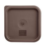 FX140 Polyethylene Square Food Measuring Container Lid Brown Small