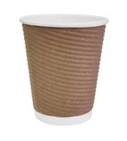 GP442 Coffee Cups Ripple Wall Kraft 225ml / 8oz (Pack of 500)
