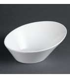 CB078 Whiteware Oval Sloping Bowl