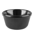 Kristallon DM163 Melamine Fluted Ramekins Black 70mm (Pack of 12)