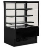 EVOK150-BLACK-R290A 1500mm Wide Flat Glass Black Patisserie Multideck Display Fridge