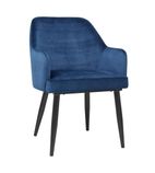 Bolero DP199 Lia Velvet Set of 2 Chairs - Dark Navy