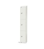 GR311-CNS Elite Three Door Coin Return Locker with Sloping Top White