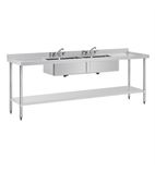 U910 Stainless Steel Double Sink with Double Drainer