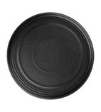 FD909 Cavolo Flat Round Plates Textured Black 220mm (Pack of 6)