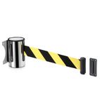 FB113 Wall Mounted Blk S/S Retractable Barrier Tape 2m