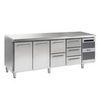 GASTRO K 2207 CSG A DL/DL/2D/3D L2 Heavy Duty 668 Ltr 2 Door / 5 Drawer Stainless Steel Refrigerated Prep Counter
