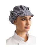 Image of B257 Peaked Unisex Hat Blue and White Check