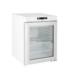 Image of Compact GR200 W 128 Ltr Undercounter Single Glass Door White Display Fridge