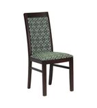 FT415 Brooklyn Padded Back Dark Walnut Dining Chair with Green Diamond Padded Seat and Back (Pack of 2)