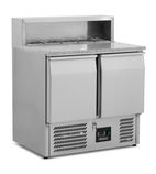 BCC2PREPGRANITE 240 Ltr 2 Door Stainless Steel Refrigerated Pizza / Saladette Prep Counter