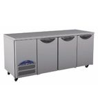Image of Opal HO3U-SS Heavy Duty 545 Ltr 3 Door Stainless Steel Refrigerated Prep Counter