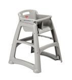 M959 Sturdy Stacking High Chair Platinum