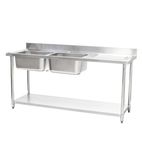 HEF660 1800w x 600d mm Stainless Steel Double Sink With Right Hand Drainer