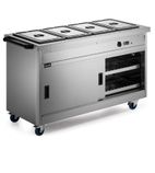 Panther P6B4 1530mm Wide Mobile Hot Cupboard With Bain Marie Top