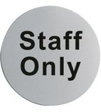U060 Stainless Steel Door Sign - Staff Only
