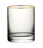 Hayworth DZ444 Double Old Fashioned Glasses Gold Rim 325ml (Pack of 6)