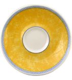 New Horizons W023 Marble Border Espresso Saucers Yellow 115mm