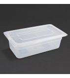 Image of GJ519 Polypropylene 1/3 Gastronorm Container with Lid 100mm (Pack of 4)