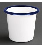 Image of DC383 Enamel Sauce Cup White and Blue (Pack of 6)