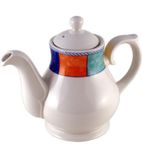 New Horizons M843 Chequered Border Tea and Coffee Pots 426ml