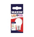 FW514 Maxim LED Round BC Cool White Light Bulb 6/40w