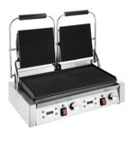 CU611 Electric Double Contact Grill with Digital Timer - Ribbed Top & Bottom