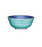 BL045IN Contrasting Blue Chevron and Spotty Ceramic Bowls