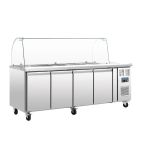 Image of U-Series CT395 476 Ltr 4 Door Stainless Steel Refrigerated Pizza / Saladette Prep Counter