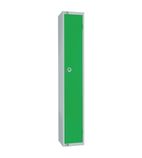 W954-CLS Elite Single Door Manual Combination Locker Locker Green with Sloping Top