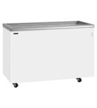 Image of ST400 401 Ltr White Display Chest Freezer With Glass Lid