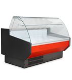 SIGMA15C 1525mm Wide Curved Glass Fresh Meat Serve Over Counter Display Fridge