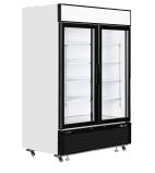 LGC5000 1108 Ltr Upright Double Hinged Glass Door White Display Fridge With Canopy