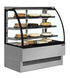 EVO902SS 900mm Wide Curved Glass Stainless Steel Patisserie & Deli Display Fridge