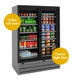 Callisto CD140 1464mm Wide Black Variable Temperature Multideck Display Chiller / Freezer With Double Glazed Doors