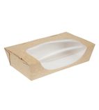 FA372  Recyclable Kraft Tuck-Top Salad Boxes With Window 1000ml / 35oz (Pack of 200)