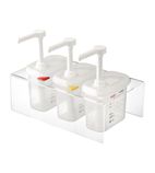 CR823 Sauce Dispensers with Pump GN 1/9 Transparent 1.5Ltr (Pack of 3)