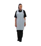 Image of Disposable Polythene Bib Aprons White (Pack of 100)