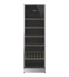 Image of SCV115GS 368 Ltr Upright Single Glass Door Stainless Steel Frame Black Dual Zone Wine Cooler