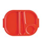 Kristallon DL126 Small Polypropylene Compartment Food Trays Red 321mm