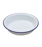 EB914 Enamel Round Pie Dish White 18 x 3.5cm