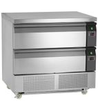 Image of UD2-2 2 x 1/1GN Stainless Steel Dual Temperature Fridge / Freezer Chef Drawers